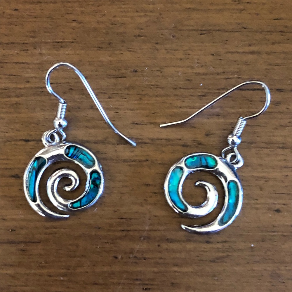 Sterling silver and abalone earrings